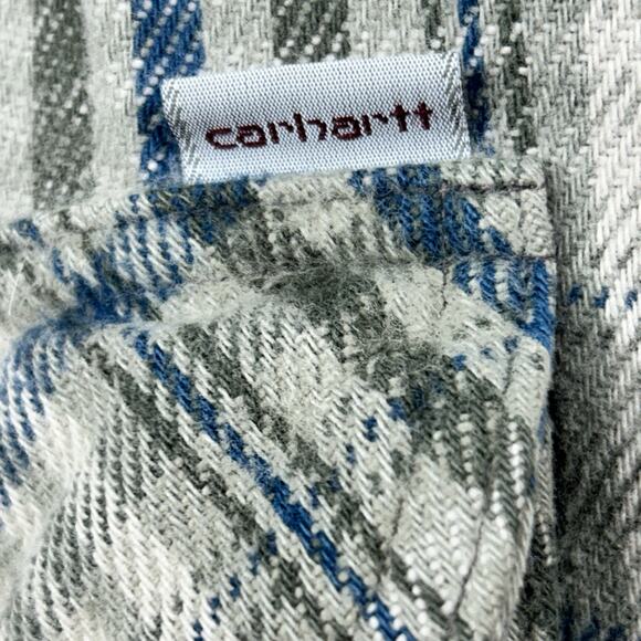 Carhartt Shirt Green Plaid Flannel Button Down Rugged Outdoor Wear Men 15.5 x 32 - Picture 3 of 6